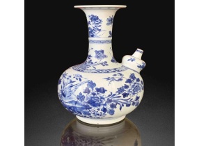 Thanh khang hy  thanh hoa hoa điểu quân trì清康熙 青花花鸟军持