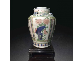 Thanh khang hy thanh hoa ngũ thái hoa huỷ tướng quân quán 清康熙 青花花卉四系罐