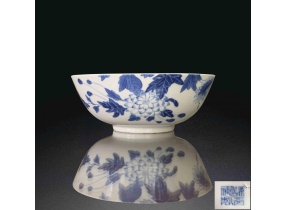 Thanh  thanh hoa hoa huỷ văn đại oản (khiêm ích hiệu chế )khoản清 青花花卉纹大碗(謙益号制)款